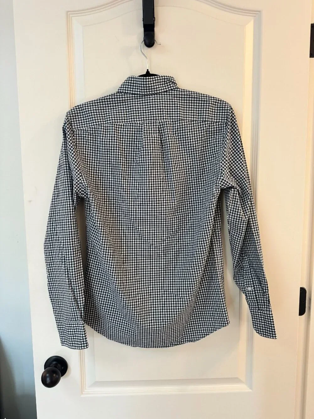 J.Crew Men’s Slim Untucked Gingham Button Down Shirt Black White XS BG418 NWOT